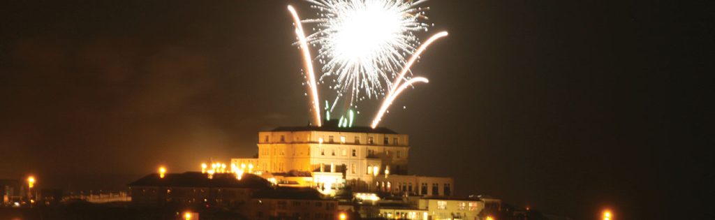 Fireworks above the hotel on New Years Eve
