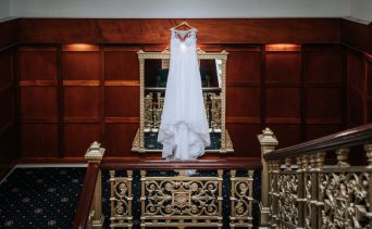 Dress on Stairs - Wedding