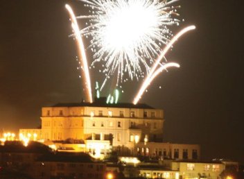 Fireworks above the hotel on New Years Eve