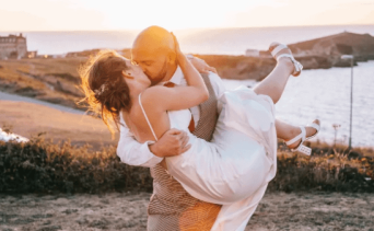 atlantic wedding sunset