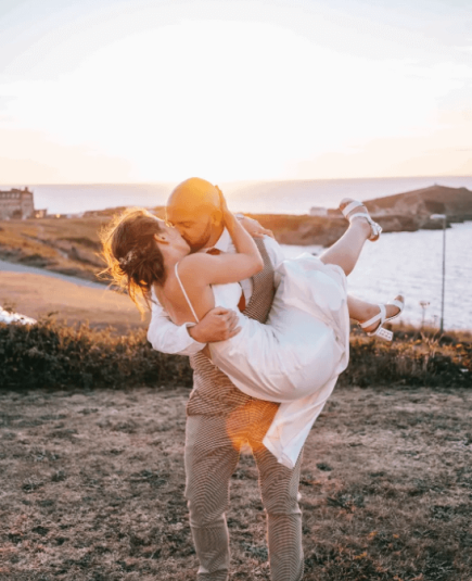 atlantic wedding sunset